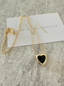 BLACK HEART NECKLACE