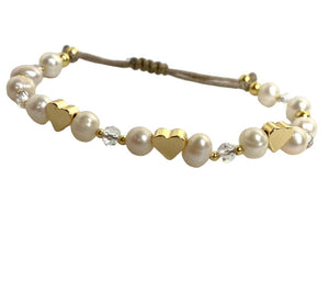 HEART AND PEARL BRACELETS