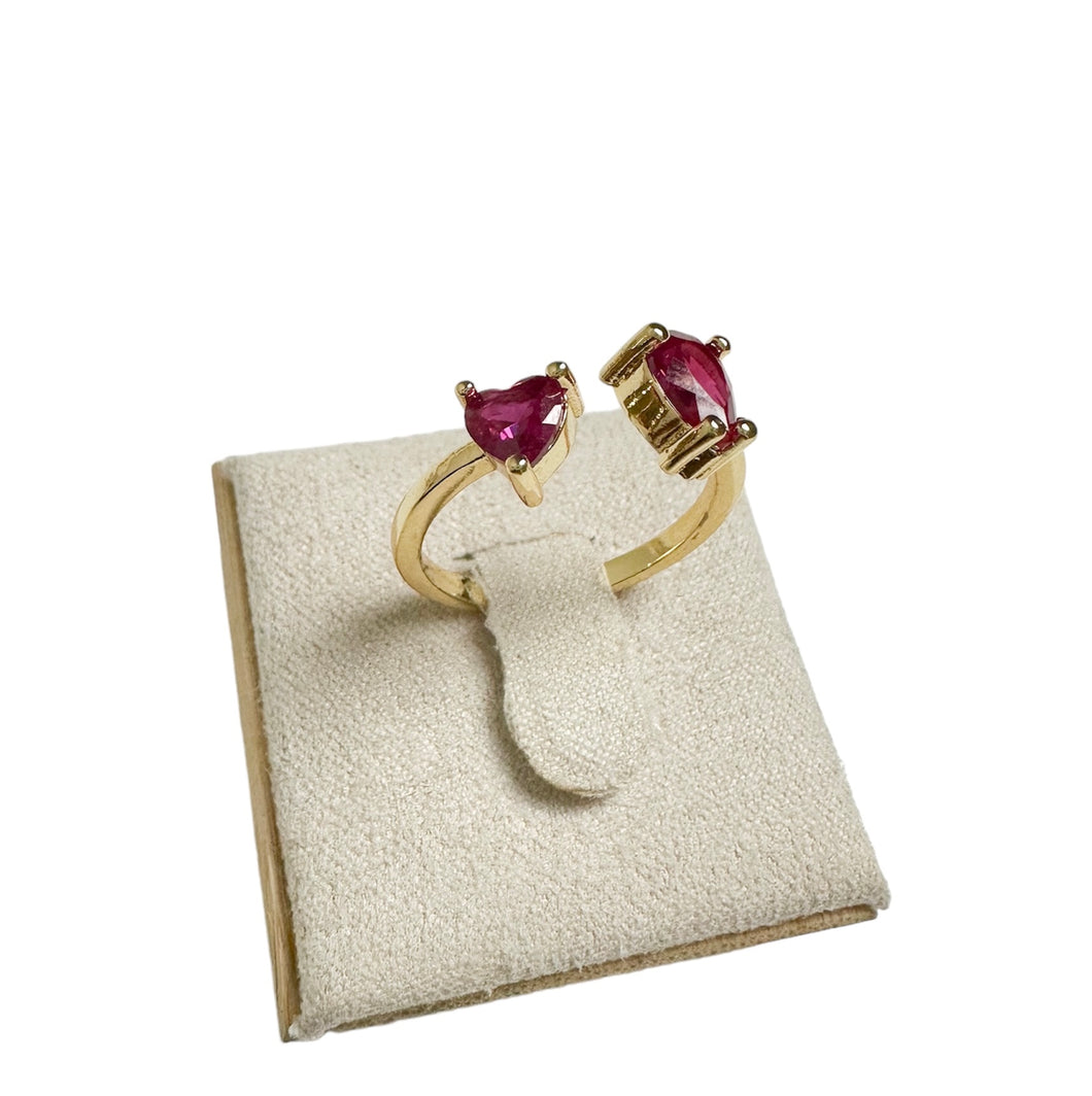 BURGUNDY HEART RING