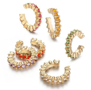 COLORFUL PAVE EARCUFF