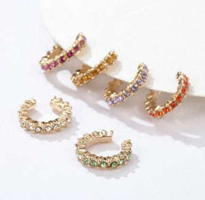 COLORFUL PAVE EARCUFF